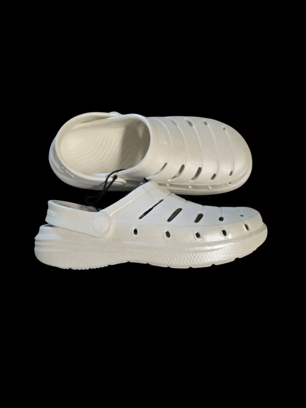 Rugged Shark Little Girls' Swivel-Strap EVA Clogs Size 9 - White EVA Water Shoes